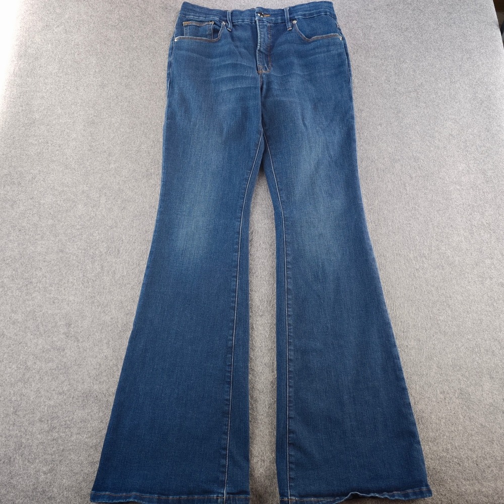Good American Good Legs Flare Womens 10/30 Blue High Rise Stretch Denim Jeans